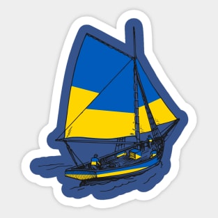 Ukraine Race of Battleship Stand with Ukraine Sailoring Ship To Support Ukraine Sticker